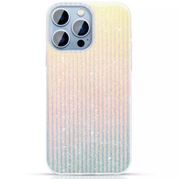 Kingxbar Kingxbar Travel Series luksusowe eleganckie etui na iPhone 13 Pro niebiesko-pomarańczowy (Clouds)