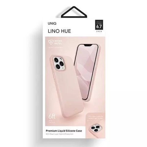 UNIQ UNIQ etui Lino Hue iPhone 12 Pro Max 6,7" różowy/blush pink Antimicrobial UNIQ UNIQ etui Lino Hue iPhone 12 Pro Max 6,7" różowy/blush pink Antimicrobial