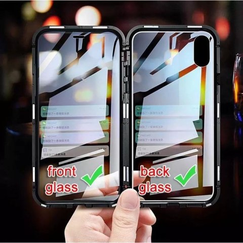 Wozinsky Wozinsky Full Magnetic Case magnetyczne etui 360 pokrowiec na przód i tył z wbudowanym szkłem iPhone 12 Pro Max czarno-przezrocz Wozinsky Wozinsky Full Magnetic Case magnetyczne etui 360 pokrowiec na przód i tył z wbudowanym szkłem iPhone 12 Pro Max czarno-przezrocz