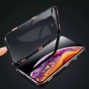 Wozinsky Wozinsky Full Magnetic Case magnetyczne etui 360 pokrowiec na przód i tył z wbudowanym szkłem iPhone 12 Pro Max czarno-przezrocz