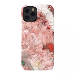 Kingxbar Kingxbar Agate Series eleganckie etui pokrowiec z nadrukiem agat iPhone 12 mini czerwony