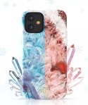 Kingxbar Kingxbar Agate Series eleganckie etui pokrowiec z nadrukiem agat iPhone 12 mini czerwony