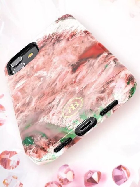 Kingxbar Kingxbar Agate Series eleganckie etui pokrowiec z nadrukiem agat iPhone 12 mini czerwony Kingxbar Kingxbar Agate Series eleganckie etui pokrowiec z nadrukiem agat iPhone 12 mini czerwony