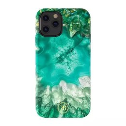 Kingxbar Kingxbar Agate Series eleganckie etui pokrowiec z nadrukiem agat iPhone 12 mini zielony