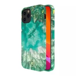 Kingxbar Kingxbar Agate Series eleganckie etui pokrowiec z nadrukiem agat iPhone 12 mini zielony