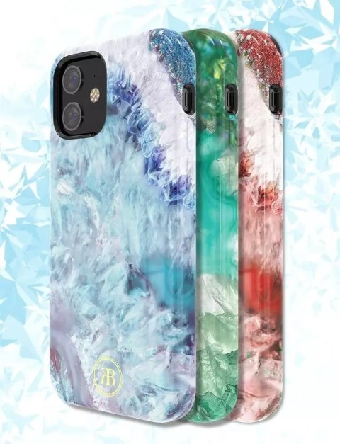 Kingxbar Kingxbar Agate Series eleganckie etui pokrowiec z nadrukiem agat iPhone 12 mini zielony Kingxbar Kingxbar Agate Series eleganckie etui pokrowiec z nadrukiem agat iPhone 12 mini zielony