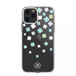 Kingxbar Kingxbar Lucky Series etui ozdobione oryginalnymi Kryształami Swarovskiego iPhone 12 mini przezroczysty (Clover)