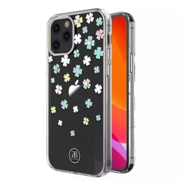Kingxbar Kingxbar Lucky Series etui ozdobione oryginalnymi Kryształami Swarovskiego iPhone 12 mini przezroczysty (Clover)