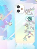 Kingxbar Kingxbar Lucky Series etui ozdobione oryginalnymi Kryształami Swarovskiego iPhone 12 mini przezroczysty (Clover)