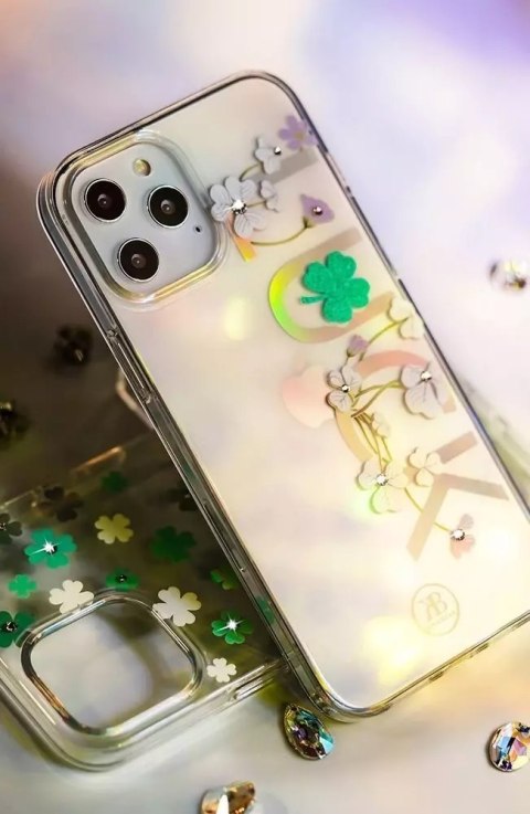 Kingxbar Kingxbar Lucky Series etui ozdobione oryginalnymi Kryształami Swarovskiego iPhone 12 mini przezroczysty (Clover) Kingxbar Kingxbar Lucky Series etui ozdobione oryginalnymi Kryształami Swarovskiego iPhone 12 mini przezroczysty (Clover)