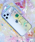 Kingxbar Kingxbar Lucky Series etui ozdobione oryginalnymi Kryształami Swarovskiego iPhone 12 mini przezroczysty (Clover)