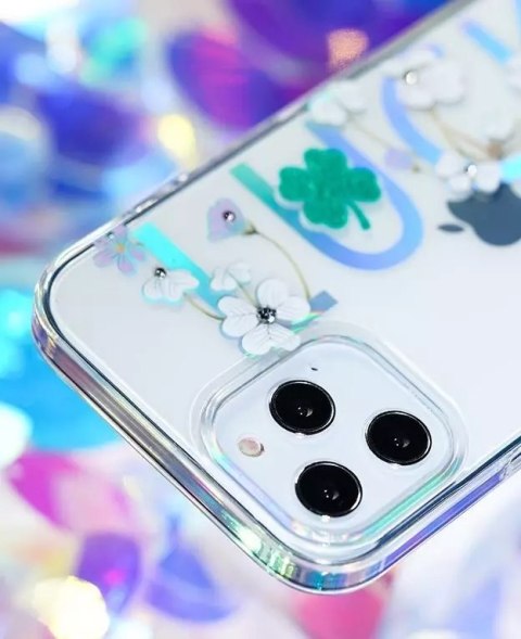 Kingxbar Kingxbar Lucky Series etui ozdobione oryginalnymi Kryształami Swarovskiego iPhone 12 mini przezroczysty (Clover) Kingxbar Kingxbar Lucky Series etui ozdobione oryginalnymi Kryształami Swarovskiego iPhone 12 mini przezroczysty (Clover)