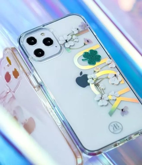 Kingxbar Kingxbar Lucky Series etui ozdobione oryginalnymi Kryształami Swarovskiego iPhone 12 mini przezroczysty (Clover) Kingxbar Kingxbar Lucky Series etui ozdobione oryginalnymi Kryształami Swarovskiego iPhone 12 mini przezroczysty (Clover)
