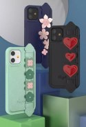 Kingxbar Kingxbar Sweet Series żelowe etui ozdobione oryginalnymi Kryształami Swarovskiego z podstawką iPhone 12 mini niebieski