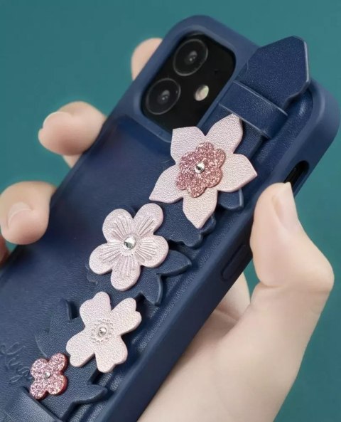 Kingxbar Kingxbar Sweet Series żelowe etui ozdobione oryginalnymi Kryształami Swarovskiego z podstawką iPhone 12 mini niebieski Kingxbar Kingxbar Sweet Series żelowe etui ozdobione oryginalnymi Kryształami Swarovskiego z podstawką iPhone 12 mini niebieski
