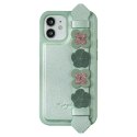 Kingxbar Kingxbar Sweet Series żelowe etui ozdobione oryginalnymi Kryształami Swarovskiego z podstawką iPhone 12 mini zielony