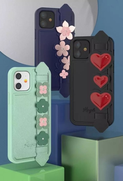 Kingxbar Kingxbar Sweet Series żelowe etui ozdobione oryginalnymi Kryształami Swarovskiego z podstawką iPhone 12 mini zielony Kingxbar Kingxbar Sweet Series żelowe etui ozdobione oryginalnymi Kryształami Swarovskiego z podstawką iPhone 12 mini zielony