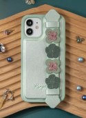 Kingxbar Kingxbar Sweet Series żelowe etui ozdobione oryginalnymi Kryształami Swarovskiego z podstawką iPhone 12 mini zielony