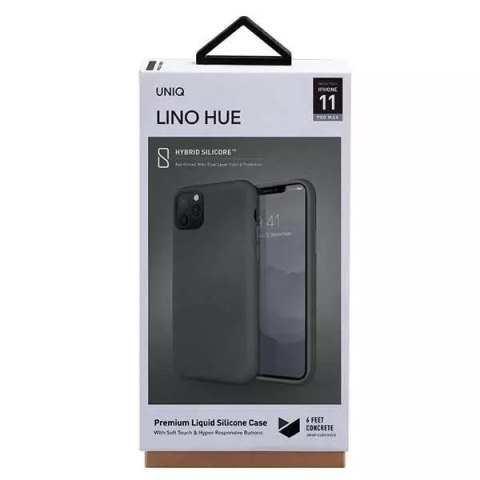 UNIQ UNIQ etui Lino Hue iPhone 11 Pro Max szary/moss grey UNIQ UNIQ etui Lino Hue iPhone 11 Pro Max szary/moss grey