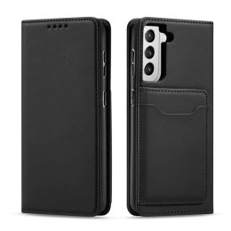 ProducentTymczasowy Magnet Card Case etui do Samsung Galaxy S22+ (S22 Plus) pokrowiec portfel na karty kartę podstawka czarny