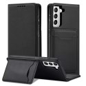 ProducentTymczasowy Magnet Card Case etui do Samsung Galaxy S22+ (S22 Plus) pokrowiec portfel na karty kartę podstawka czarny