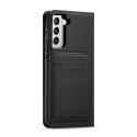 ProducentTymczasowy Magnet Card Case etui do Samsung Galaxy S22+ (S22 Plus) pokrowiec portfel na karty kartę podstawka czarny
