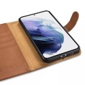 ICarer ICarer Haitang Leather Wallet Case skórzane etui do Samsung Galaxy S22+ (S22 Plus) portfel obudowa pokrowiec brązowy (AKSM05BN)