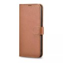 ICarer ICarer Haitang Leather Wallet Case skórzane etui do Samsung Galaxy S22+ (S22 Plus) portfel obudowa pokrowiec brązowy (AKSM05BN)