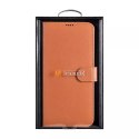 ICarer ICarer Haitang Leather Wallet Case skórzane etui do Samsung Galaxy S22+ (S22 Plus) portfel obudowa pokrowiec brązowy (AKSM05BN)