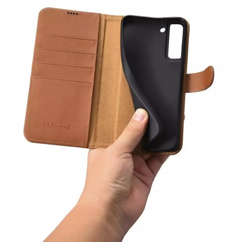 ICarer ICarer Haitang Leather Wallet Case skórzane etui do Samsung Galaxy S22+ (S22 Plus) portfel obudowa pokrowiec brązowy (AKSM05BN) ICarer ICarer Haitang Leather Wallet Case skórzane etui do Samsung Galaxy S22+ (S22 Plus) portfel obudowa pokrowiec brązowy (AKSM05BN)