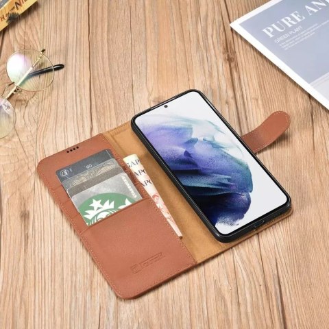 ICarer ICarer Haitang Leather Wallet Case skórzane etui do Samsung Galaxy S22+ (S22 Plus) portfel obudowa pokrowiec brązowy (AKSM05BN) ICarer ICarer Haitang Leather Wallet Case skórzane etui do Samsung Galaxy S22+ (S22 Plus) portfel obudowa pokrowiec brązowy (AKSM05BN)