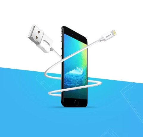 UGreen Ugreen kabel przewód USB - Lightning MFI 1m 2,4A biały (20728) UGreen Ugreen kabel przewód USB - Lightning MFI 1m 2,4A biały (20728)