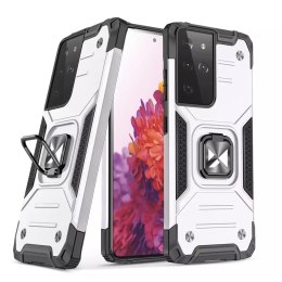 Wozinsky Wozinsky Ring Armor pancerne hybrydowe etui pokrowiec + magnetyczny uchwyt Samsung Galaxy S22 Ultra srebrny