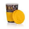 BANQUET KUBEK CERAMICZNY 400ml Z POKRYWĄ SILIKONOWĄ BANQUET GO coffee