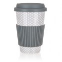 BANQUET KUBEK CERAMICZNY 400ml Z POKRYWĄ SILIKONOWĄ BANQUET GO szary