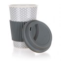 BANQUET KUBEK CERAMICZNY 400ml Z POKRYWĄ SILIKONOWĄ BANQUET GO szary