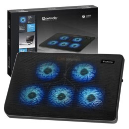 Defender Podkładka chłodząca podstawka pod laptopa Notebooka podświetlenie LED 15.6 cali czarna