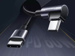 UGreen Ugreen kątowy kabel przewód USB Typ C - USB Typ C Power Delivery 60 W 20 V 3 A 2 m czarno-szary (US255 50125)