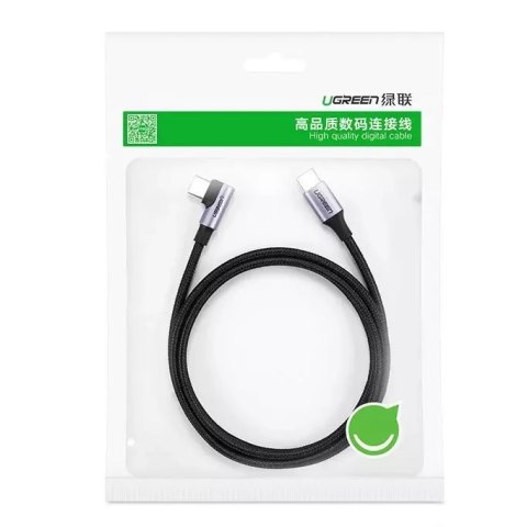 UGreen Ugreen kątowy kabel przewód USB Typ C - USB Typ C Power Delivery 60 W 20 V 3 A 2 m czarno-szary (US255 50125) UGreen Ugreen kątowy kabel przewód USB Typ C - USB Typ C Power Delivery 60 W 20 V 3 A 2 m czarno-szary (US255 50125)