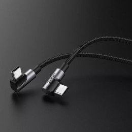 UGreen Ugreen kątowy kabel przewód z bocznym wtykiem USB Typ C - USB Typ C Power Delivery Quick Charge FCP 3 A 1 m szary (70529 US323)