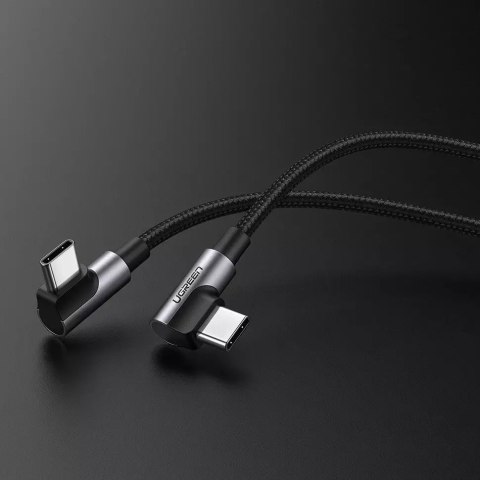 UGreen Ugreen kątowy kabel przewód z bocznym wtykiem USB Typ C - USB Typ C Power Delivery Quick Charge FCP 3 A 1 m szary (70529 US323) UGreen Ugreen kątowy kabel przewód z bocznym wtykiem USB Typ C - USB Typ C Power Delivery Quick Charge FCP 3 A 1 m szary (70529 US323)