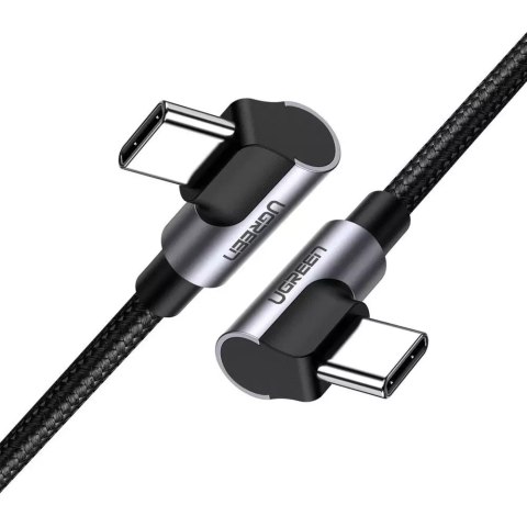 UGreen Ugreen kątowy kabel przewód z bocznym wtykiem USB Typ C - USB Typ C Power Delivery Quick Charge FCP 3 A 1 m szary (70529 US323) UGreen Ugreen kątowy kabel przewód z bocznym wtykiem USB Typ C - USB Typ C Power Delivery Quick Charge FCP 3 A 1 m szary (70529 US323)