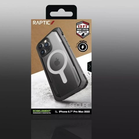 ProducentTymczasowy Raptic Secure Case etui iPhone 14 Pro Max z MagSafe pancerny pokrowiec czarny ProducentTymczasowy Raptic Secure Case etui iPhone 14 Pro Max z MagSafe pancerny pokrowiec czarny