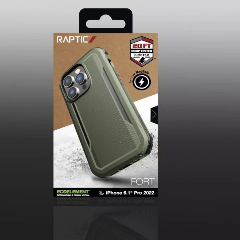 Raptic Raptic Fort Case etui iPhone 14 Pro z MagSafe pancerny pokrowiec zielony Raptic Raptic Fort Case etui iPhone 14 Pro z MagSafe pancerny pokrowiec zielony