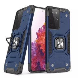 Wozinsky Wozinsky Ring Armor pancerne hybrydowe etui pokrowiec + magnetyczny uchwyt Samsung Galaxy S22 Ultra niebieski