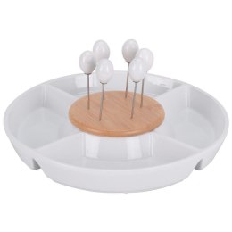 EXCELLENT HOUSWARE PORCELANOWY TALERZ PÓŁMISEK DO SERWOWANIA PRZEKĄSEK