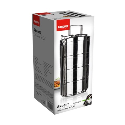 BANQUET TERMOS OBIADOWY 4 x 1100ml BANQUET AKCENT BANQUET TERMOS OBIADOWY 4 x 1100ml BANQUET AKCENT