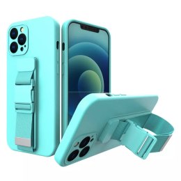 ProducentTymczasowy Rope case żelowe etui ze smyczą łańcuszkiem torebka smycz iPhone 12 Pro jasnoniebieski