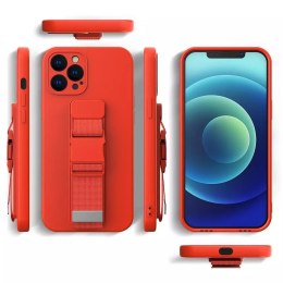 ProducentTymczasowy Rope case żelowe etui ze smyczą łańcuszkiem torebka smycz iPhone 12 Pro jasnoniebieski