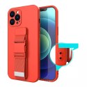 ProducentTymczasowy Rope case żelowe etui ze smyczą łańcuszkiem torebka smycz iPhone 12 Pro jasnoniebieski